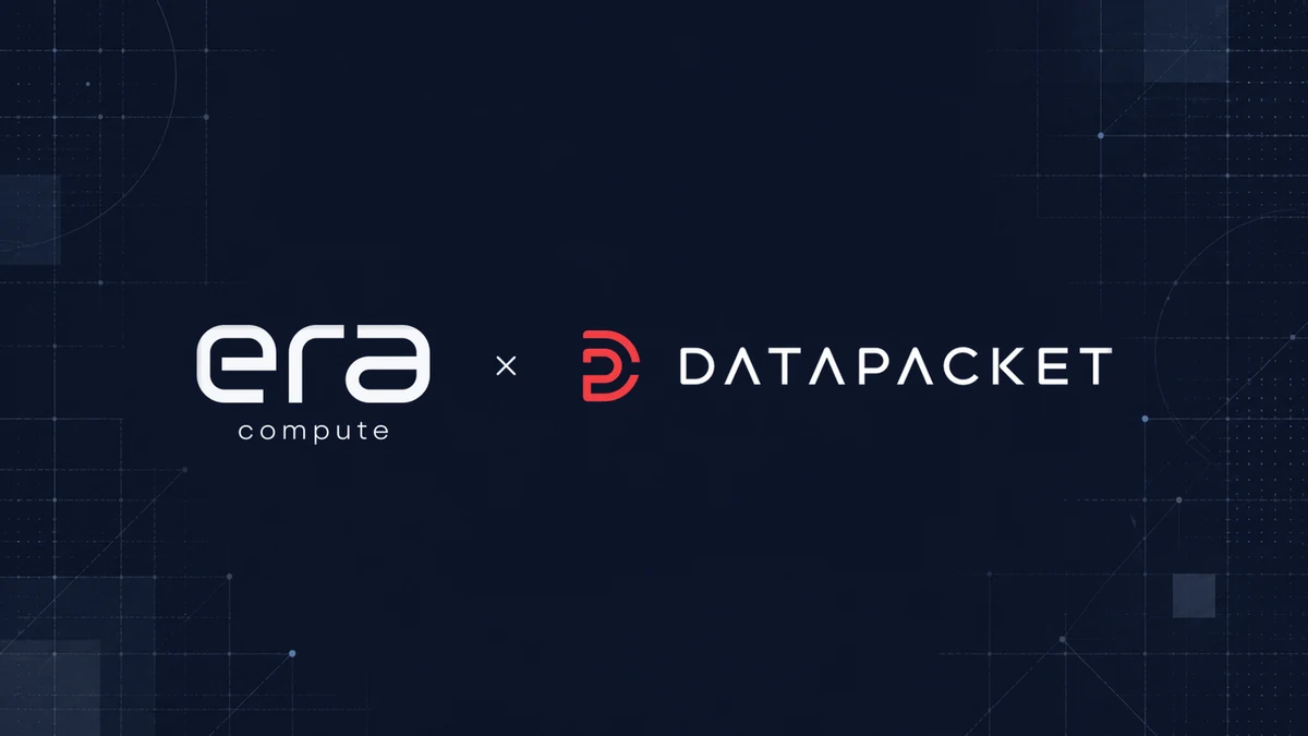 The Era Compute and DataPacket logos side by side on a dark background.