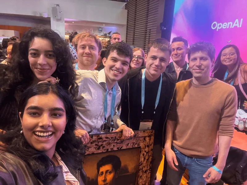 Our team with Sam Altman at the OpenAI GPT-5.5 launch party